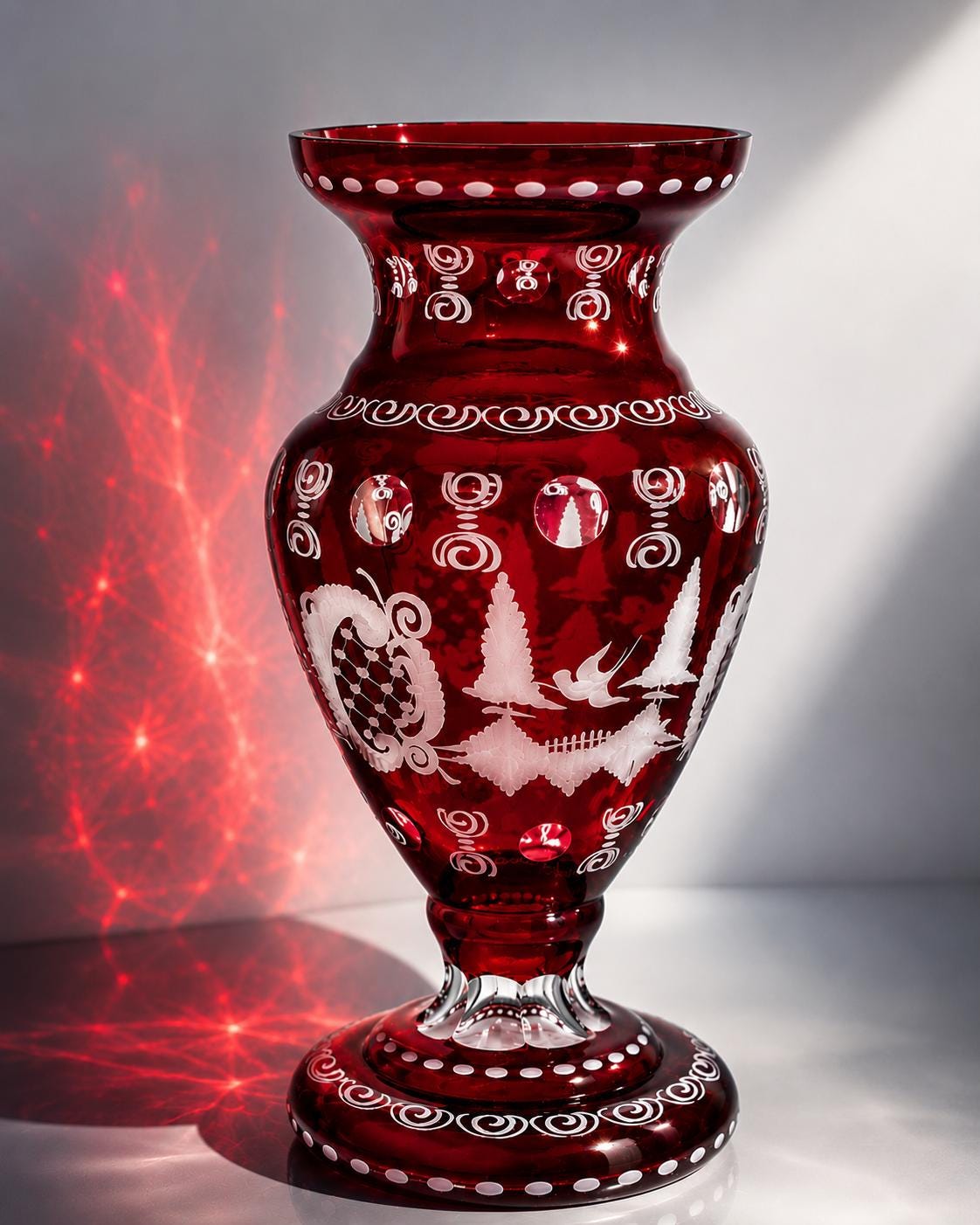 Ruby Glass Vase - Etsy