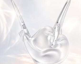 Lalique France - Sylvie - Frosted Crystal Doves Sculpture