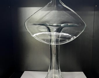 1950s Clear Art Glass Jack-in-the-Pulpit Vase