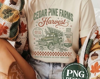 Retro Farm Truck Christmas PNG Bestseller Christmas Shirt Design Trending Christmas Sublimation Design Cute Holiday Instant Digital Download