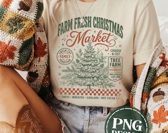 Retro Christmas Tree PNG Bestseller Print-on-Demand Design Trendy Holiday Market Sublimation Design Cute Christmas Instant Digital Download