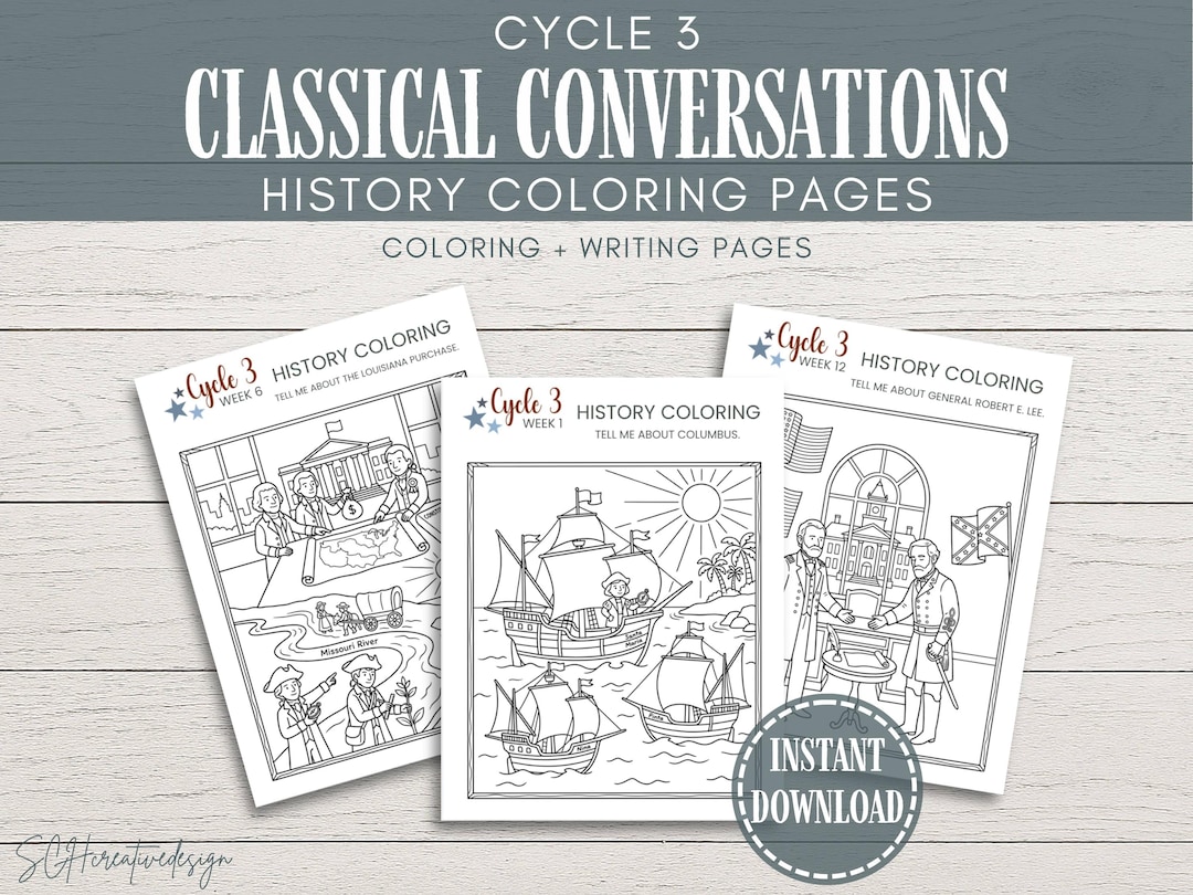 Cycle 3 Classical Conversations History Printable Coloring Practice ...
