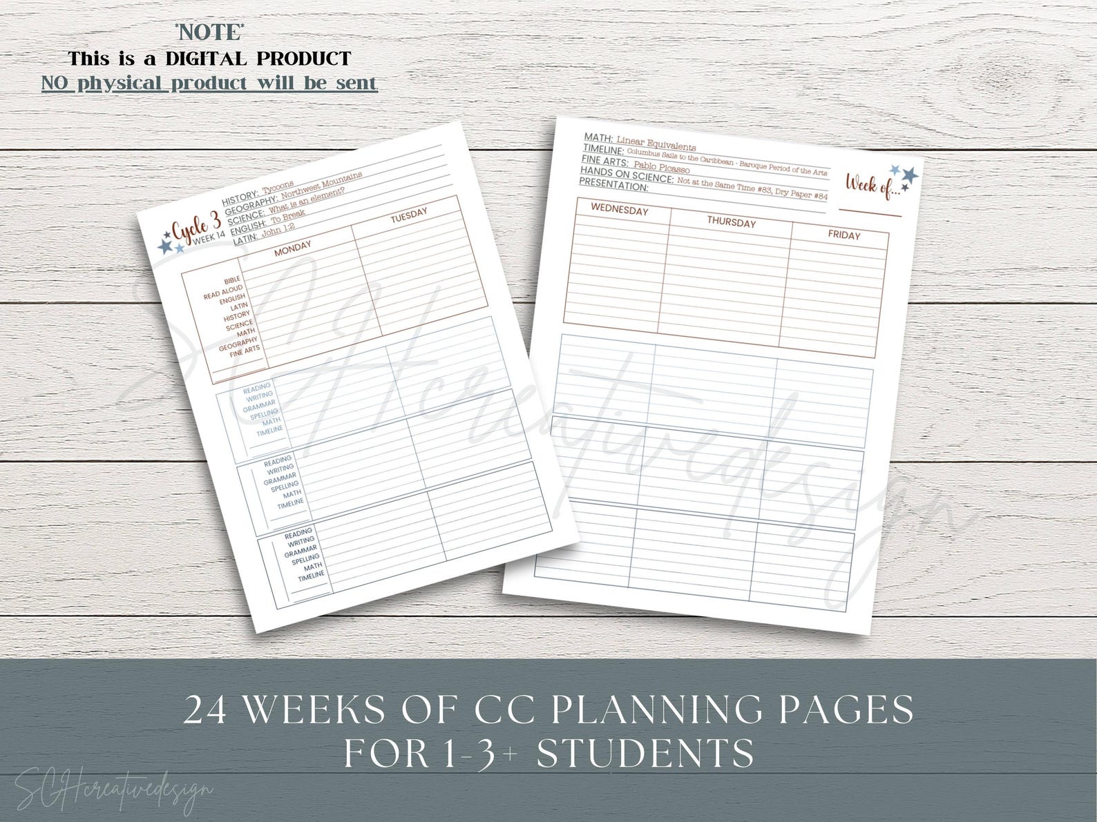 Cycle 3 Classical Conversations Planner, CC Foundations Planner ...