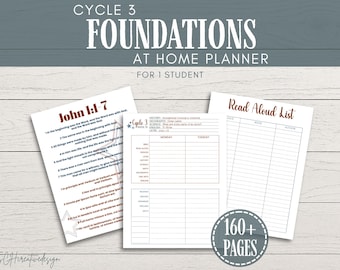 Cycle 3 Classical Conversations Planner CC Foundations Planner Homeschool Lesson Plan Printable Planner for 1 Student Weekly Planner