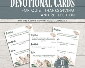 Printable Daily Devotional Cards for Mom or Grandma Digital Bible Devotion Card Last Minute Mother's Day Gift for Grandma Instant Download