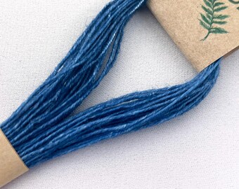 Indigo Dyed Linen Bookbinding Thread, Plant-Dyed Natural Blue Coats Barbour Size 25/3