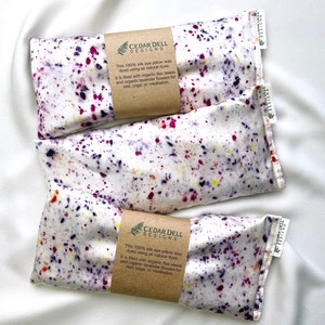 Naturally Dyed Silk Eye Pillow, Organic Lavender and Flax Seed, Multicolor Speckles, Silk Aromatherapy Eye Pillow image 4