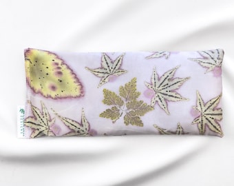 Light Pink Leaf Print Silk Pillow, Plant Dyed and Organic Filling