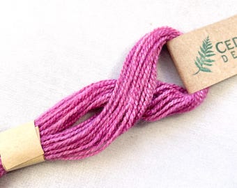 Dark Pink Peace Silk Embroidery Floss, Natural Cochineal Dye