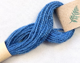 Blue Indigo Dyed Silk Embroidery Floss (B12), Peace Silk Embroidery Floss, Natural Dye Hand Sewing Thread, Plant Dye