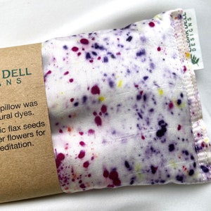 Naturally Dyed Silk Eye Pillow, Organic Lavender and Flax Seed, Multicolor Speckles, Silk Aromatherapy Eye Pillow image 2