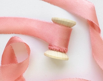 Peach Silk Ribbon, Plant Dyed