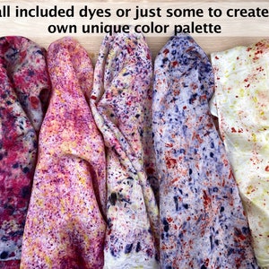 Natural Bundle Dye Kit, Naturally Dye a Silk Scarf, DIY Natural Dye Kit, Plant Dye Play Silk, Natural Dye Tutorial and Supplies image 5