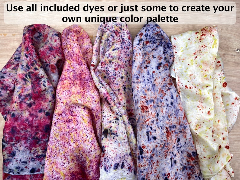 Natural Bundle Dye Kit, Naturally Dye a Silk Scarf, DIY Natural Dye Kit, Plant Dye Play Silk, Natural Dye Tutorial and Supplies image 5
