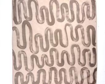 Naturally Dyed Organic Cotton Bandana, Hand Painted Brown Kerchief