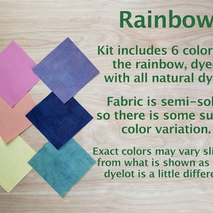 Rainbow Boro Stitching Needle Book Kit, Naturally Dyed Fabric, All Materials and Instructions Included, Natural Dye, Cotton and Wool Felt image 4