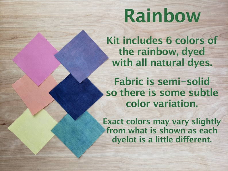 Rainbow Boro Stitching Needle Book Kit, Naturally Dyed Fabric, All Materials and Instructions Included, Natural Dye, Cotton and Wool Felt image 4