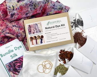 Natural Bundle Dye Kit, Naturally Dye a Silk Scarf, DIY Natural Dye Kit, Plant Dye Play Silk, Natural Dye Tutorial and Supplies