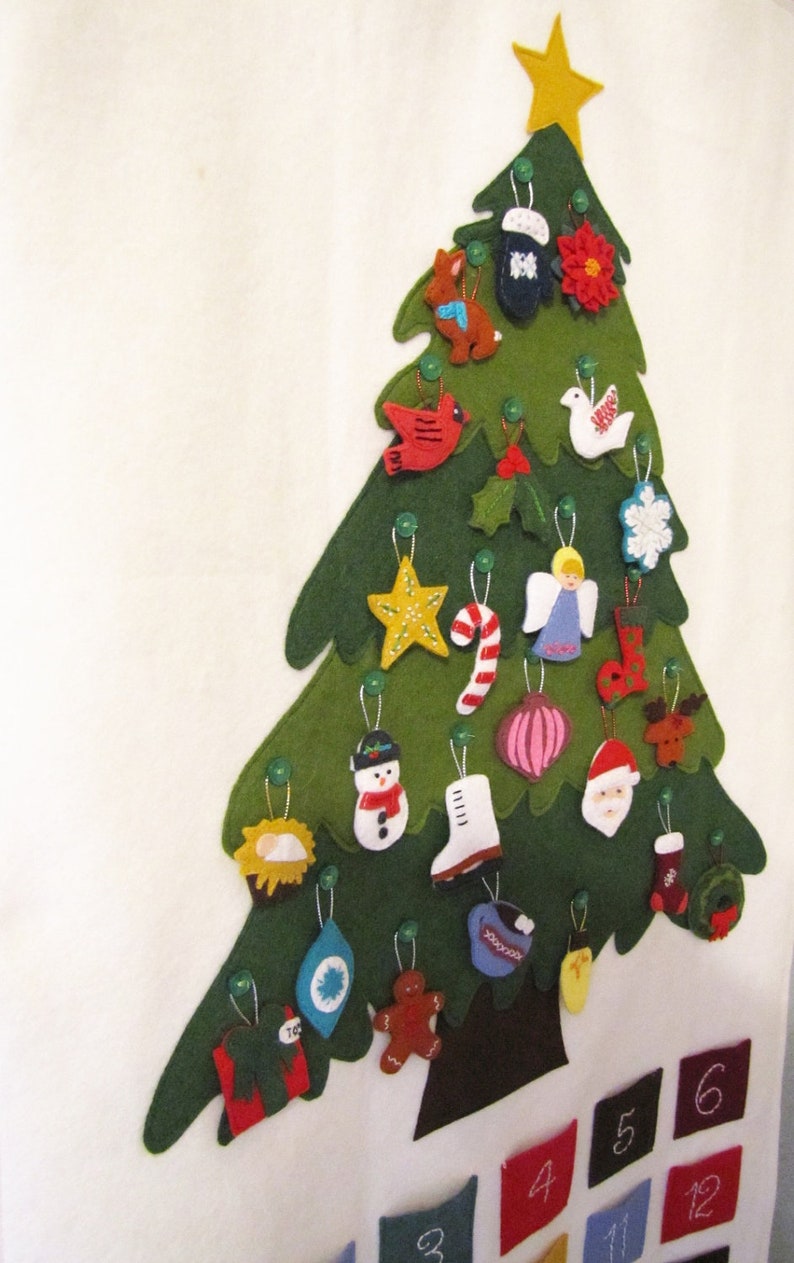 Felt Advent Calendar Pattern, Instant Download pdf, Christmas Advent Wall Hanging, Christmas Sewing Pattern image 3