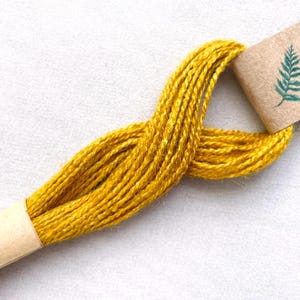 Golden Yellow Naturally Dyed Embroidery Floss, Yellow Peace Silk Embroidery Floss, Ahimsa Silk, Plant Dyed, Marigold Flower Dye