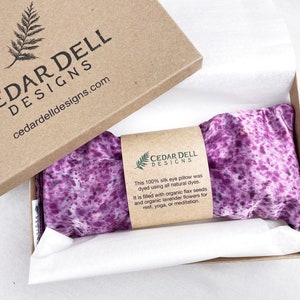 Naturally Dyed Silk Eye Pillow, Organic Lavender and Flax Seed, Multicolor Speckles, Silk Aromatherapy Eye Pillow image 7