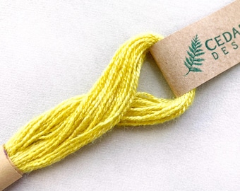 Bright Yellow Peace Silk Embroidery Floss, Plant Dyed