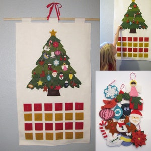 Felt Advent Calendar Pattern, Instant Download pdf, Christmas Advent Wall Hanging, Christmas Sewing Pattern