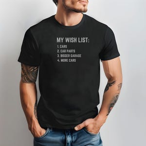 Weihnachten Wunschliste, Urlaub, lustiges Automobil-Unisex-T-Shirt, Drift-Liebhaber, Retro, Auto-Liebhaber, Auto-Mädchen-Geschenk, Auto-Typgeschenk