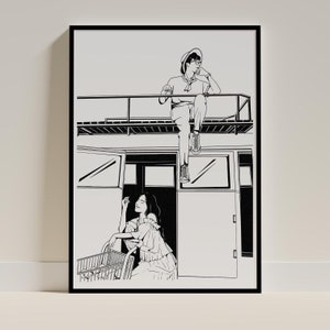 Custom Line Drawing Portrait - Minimalist Couple Portrait, Cute Cartoon Illustration, Commission from Photo, Personalised Wedding Gift