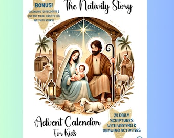 Printable Nativity Advent Calendar: Kids' Christmas Crafts (PDF)
