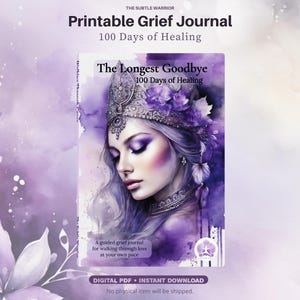 Printable Grief Journal for Adults, 100-Day Guided Reflection PDF
