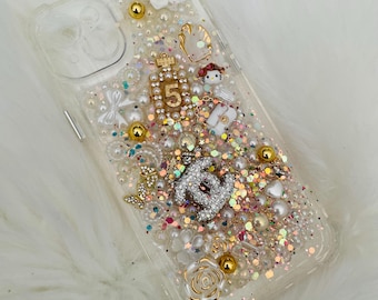 Cream & Gold Junk Cellphone Case: Cutesy Glitz Accessories