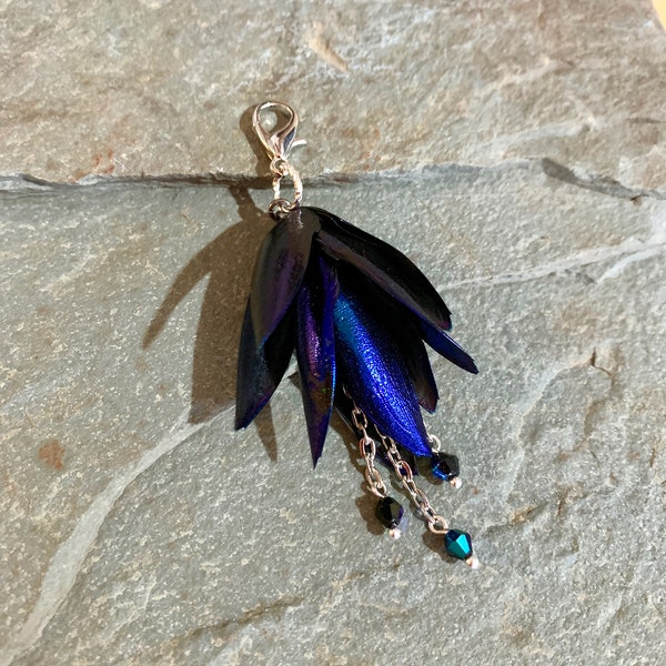 Beetle Wing Add On Pendant, Genuine Ethically Sourced Purple Blue Beetle Wing Pendant, Attach to Your Own Chain or Necklace            (P44)