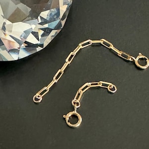 18kt Gold Filled Extender Chain, Available in 1in or 2in lengths, Gold Filled Extension Chain, Gold Filled Paperclip Extender Chain    (X59)
