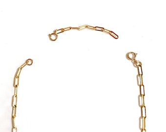 Gold Filled Paperclip Chain Extender - 2 Inch Necklace Extension