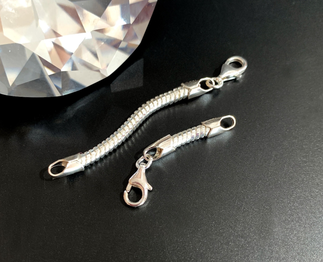 Silver Plated 3mm Snake Chain Necklace Extender With Lobster Clasp - Etsy