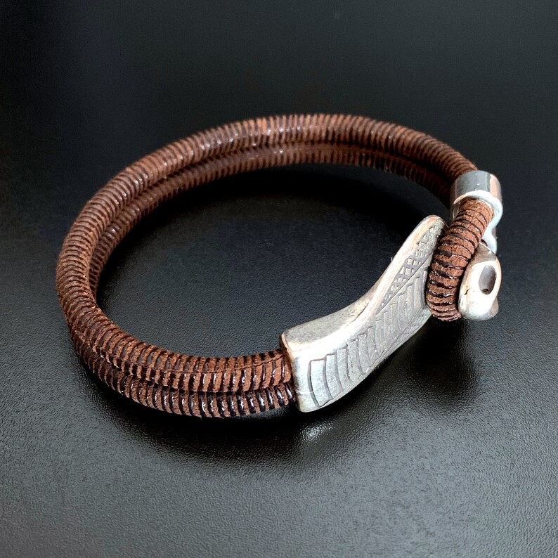 Leather Snake Bracelet With Impressive Pewter Cobra Clasp Etsy