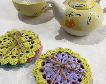 Padrão de crochê para porta-copos de flores: PDF para iniciantes (download digital)