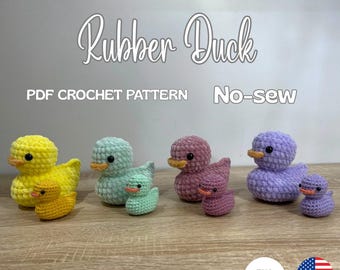 Patrón de ganchillo amigurumi de patito de goma sin coser, apto para principiantes (PATRÓN EN PDF)