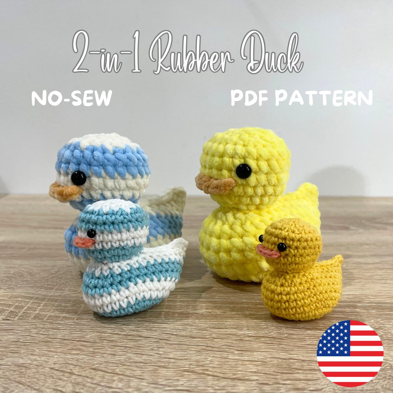 32 Rubber Duck Crochet Patterns for Quirky Handmade Gifts and Cute Decor 26 No-Sew Rubber Duck Crochet Pattern: Small & Large