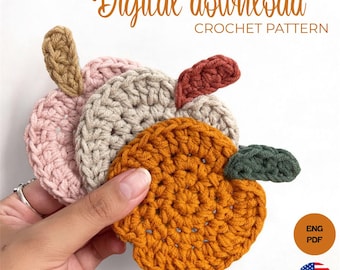 Padrão de crochê para porta-copos de abóbora: decoração fácil de outono (download digital)