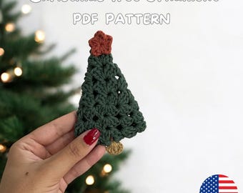 Padrão de enfeite de árvore de Natal em crochê: guirlanda festiva (padrão em PDF)