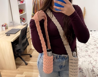 Padrão de suporte para garrafa de água em crochê: porta-bebidas DIY fácil (padrão digital em PDF)