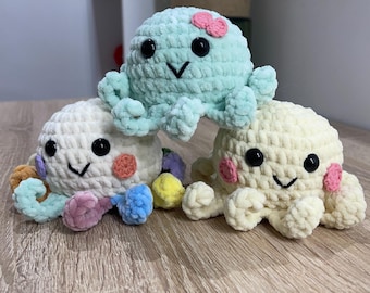 Padrão de polvo em crochê em PDF: pelúcia de animal marinho amigurumi 3 em 1 (download digital)