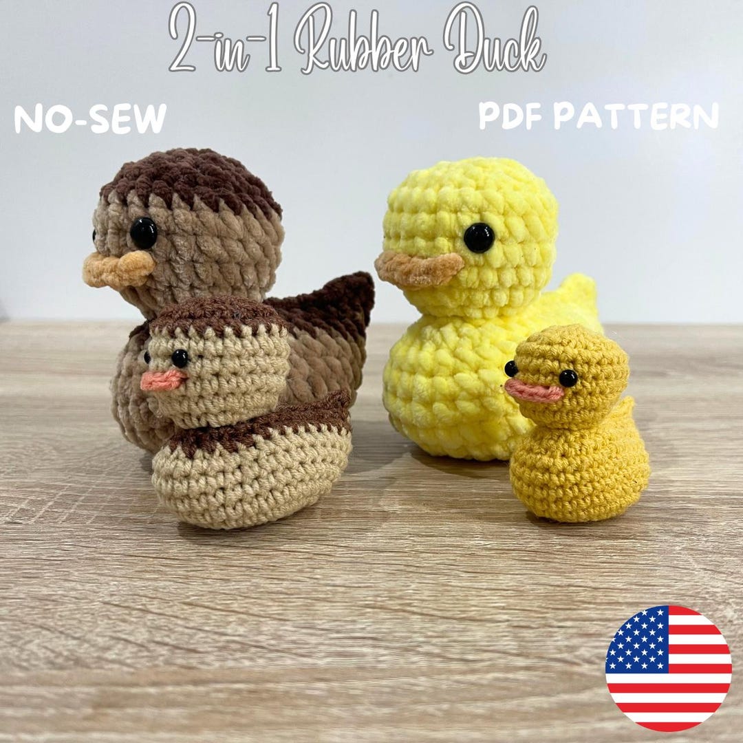 2in Start Pattern No-sew Rubber Duck Crochet Pattern: 2IN 1 Amigurumi Plushie (PDF ...