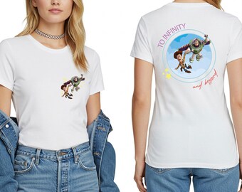 Camiseta "Hasta el infinito y más allá", camiseta de los personajes de Toy Story, Woody y Buzz, camiseta de Toy Story, camiseta de Toy Story Land, regalo de cumpleaños de Toy Story