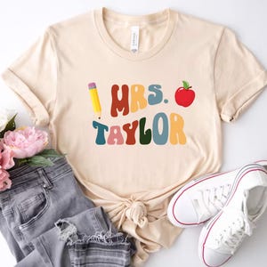 Custom Name Teacher Shirt, Teacher Cute Back to School Tee, Elementary Teacher T-Shirt, Teacher Appreciation Gift, Kindergarten Teacher Tee