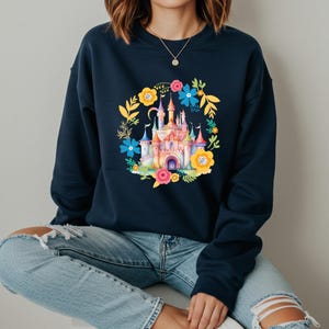 Disney Prince Castle Sweatshirt, Disney Vacation Sweatshirt, Disney Princess Trip Hoodie, Disney Gift For Women, Floral Disney Castle Hoodie