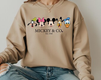 Retro Disney Mickey and Co Sweatshirt, Mickey And Friends Sweater, Disney Mickey Hoodie, Disney Friends Top, Disney Trip Shirt,Disney Family