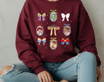 Coquette Bows Watercolor Disney Toy Story Sweatshirt, Disney Toy Story Hoodie, Woody Jessie Buzz Alien Rex Tee, Disneyland Family Matching